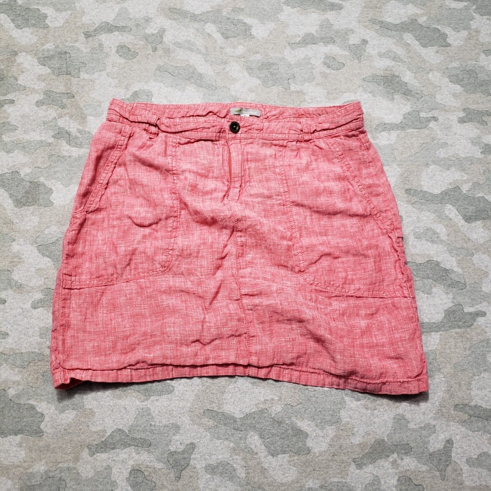 Horny Toad‎ Skirt Womens 6 Red Linen Pockets Drawstring